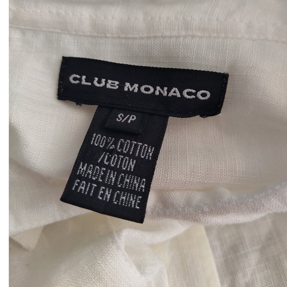 Club Monaco sheer cotton long sleeve popover tunic blouse minimalist S - Picture 3 of 10